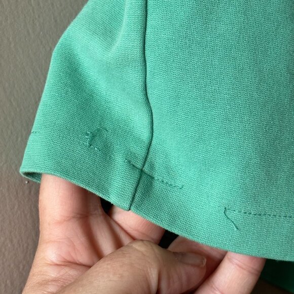 Women's L Zara Collection Cotton Blend Shorts SeaForm Green Zippers High Rise - Picture 8 of 11